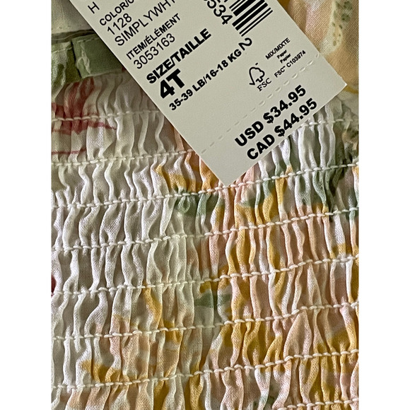 The Children's Place Tropical Smocked Tiered Dress 2T Size NEW - Picture 5 of 13